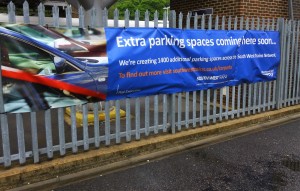 Information banner at Haslemere station 